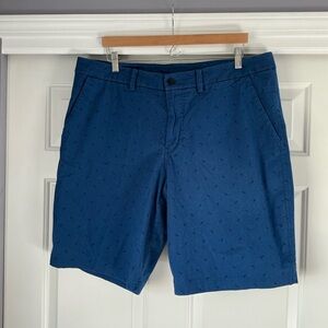 Lululemon Athletica Men’s Blue Print Organic Cotton Flat Front Chino Shorts 40